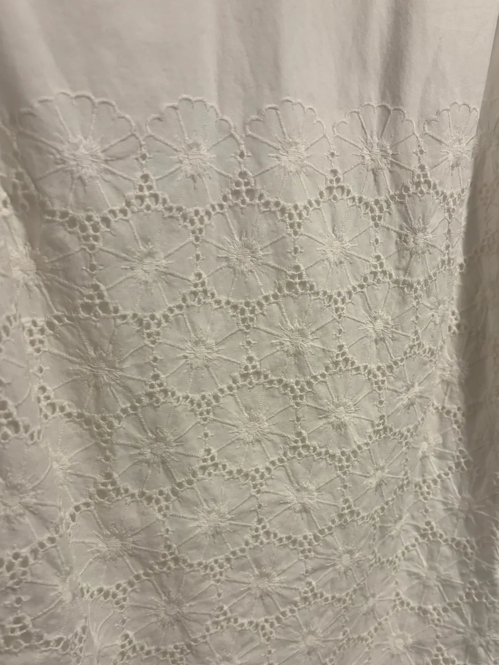 LOFT White Floral Eyelet Scoop Neck Sleeveless Cotton Top - Picture 7 of 11